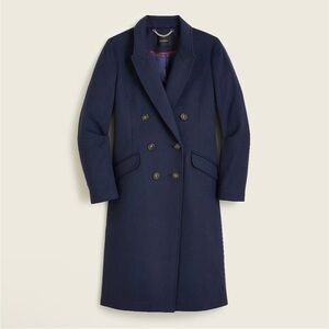 J. Crew Double-Breasted Navy Wool Coat